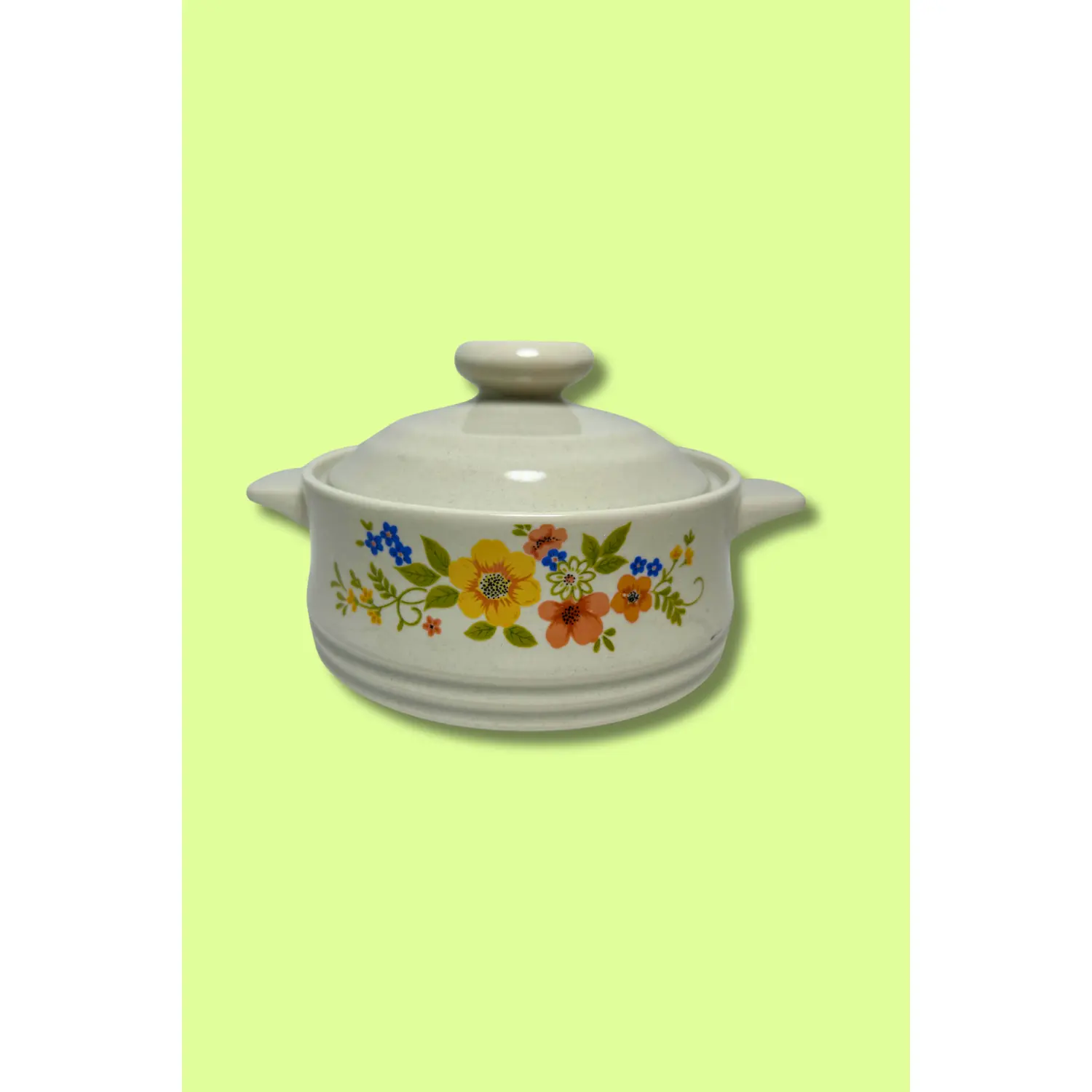 Vintage Sweet Flowers Bake Serve 'n Store Stoneware Baking Dish with Lid