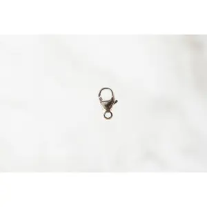 Pear Shaped Jump Ring Trigger Lobster Clasp - 14K Solid Gold (White)