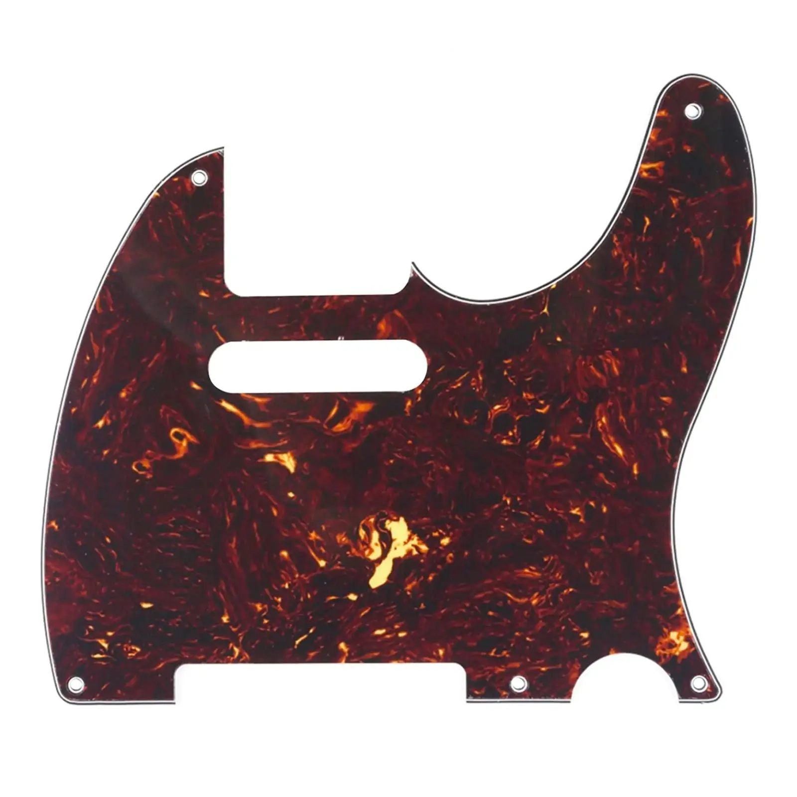5-Hole 52' Telecaster Pickguard - 4-Ply Brown Tortoise