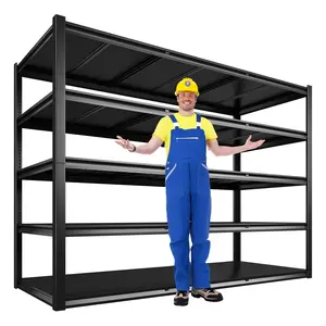 Raybee 60" Super Wide Heavy Duty Garage Shelves 5-Tier All Metal Storage Shelving Unit Adjustable Garage Storage Shelf for Craft Warehouse Pantry Basement Durable Steel Stand Organiser Racks
