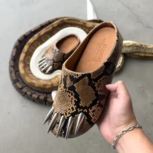Snakeskin Claw Mules (Two Colorways)