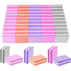 50 Pack Nail Buffers,100/180 Grit Mini Buffer Block, Mini Nail Files for Acrylic & Natural Nails,Double-Sided Buffing Blocks for Manicure & Pedicure, Salon & Home Use (Multi-Colored)