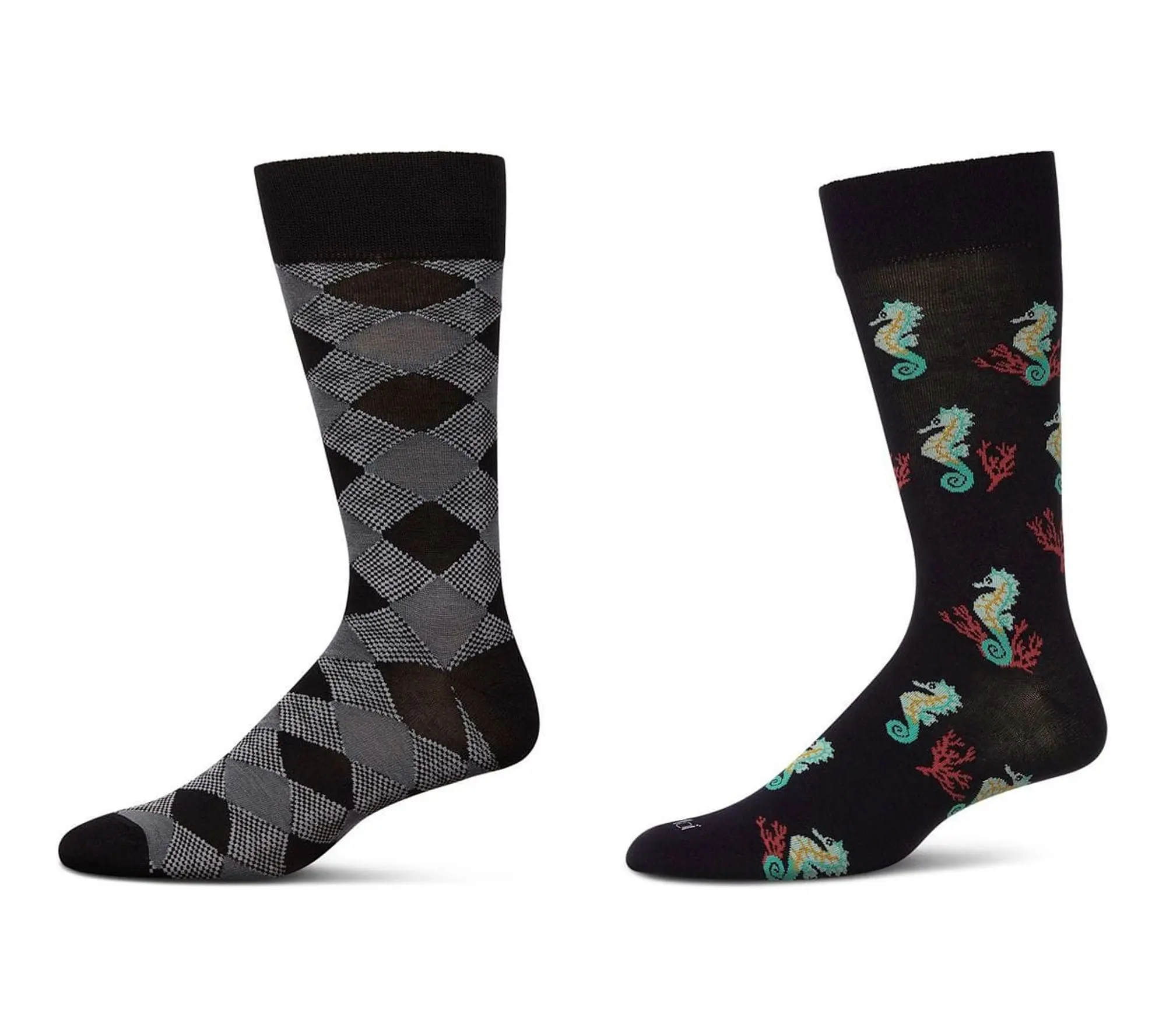 MeMoi Set of 2 Men's Novelty Patterned Socks MeMoi Set of 2 Men's Novelty Patterned Socks