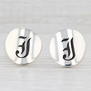 Initial "J" Cufflinks Sterling Silver Old English Letter Taxco Artisan Signed