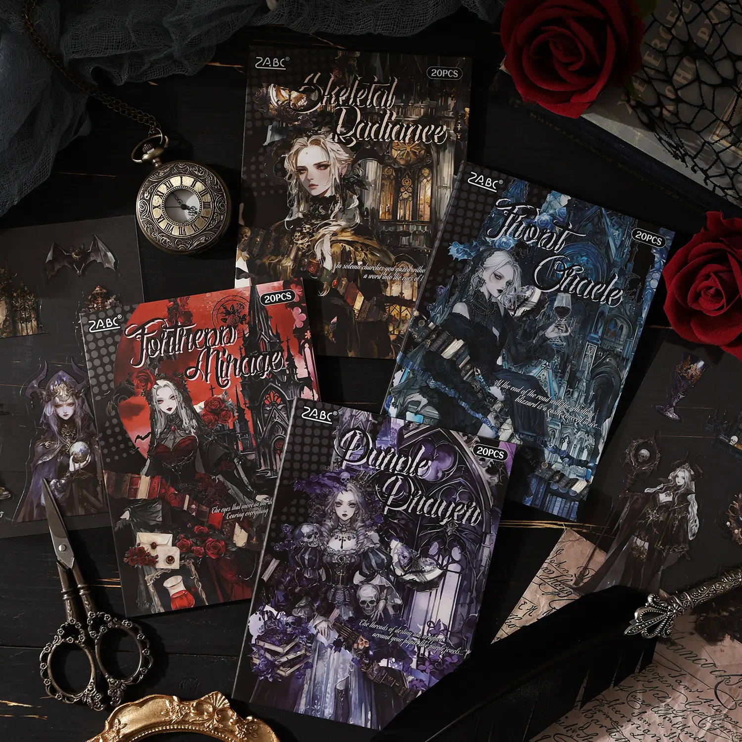 Gothic Theme Sticker Book, Pet Material, Night Symphony Series, Decorative Stickers for Journals & Water Bottles, Perfect Gift Idea