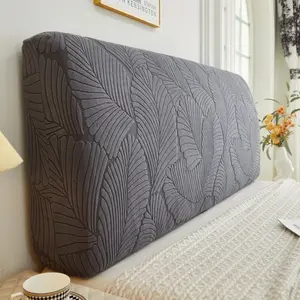 1pc Modern Minimalist Large Leaf Pattern Headboard Cover, All-Around Dustproof & Stain-Resistant, Soft Washable Universal Headboard Protector
