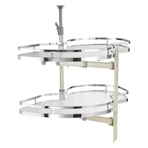 fathersdaygift VEVOR Swing Right Blind Corner Cabinet, Pull Out Organizer for 36 inch Width Blind Cabinet, 2 Tier Height Adjustable Swing Tray, Soft Close Kitchen Cloud Blind Organizer, Right Open
