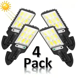 [summervibes]4-Pack Solar Outdoor Lights with Remote Control & Motion Sensor, Solar Panel Powered Security Lights, Pathway Light for Garden, Garage, Yard, Backyard, Patio, Stage,Energy-Efficient,Outdoor Lights for Yard,Durable,Waterproof and Antifreeze