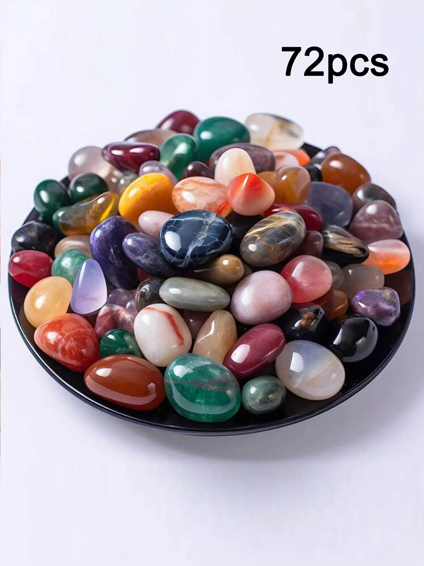 72 Piece Polished Stone Set, Natural Crystal Stones, Natural Crystal Pieces, Handpicked Natural Polished Crystal Loose Beads, Hand Selected Crystals, Various Crystals, Home Decor Craft Supplies, DIY Jewelry Making Materials