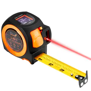 3-in-1 Laser Tape Measure, 197ft Laser Distance Meter, 16ft Digital Tape Measure, Digital Level, Pythagorean/Area/Volume, Rechargeable, Ft/Ft+in/in/M Units, 40 Data Sets