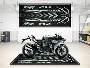 Designed Pit Mat for Kawasaki Ninja H2 Motorcycle - MM7405