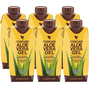 Forever Living Aloe Vera Gel 99.7% Pure Inner Leaf Juice Preservative-Free 11.15 fl oz Pack of 6 Liquid Cleansing & Immune Support Beverage Beverage