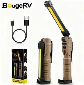 BougeRV Rechargeable Flashlights, LED Work Lights with Magnetic Base & Hanging Hook, 180°Rotate, 5 Modes, Work Light Mechanic Flashlight