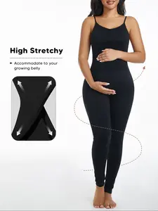 Maternity Solid Color Jumpsuit, Casual Comfy Prenatal Pregnancy Jumpsuit, Maternity Clothes for Summer, Prenatal Maternity Clothing