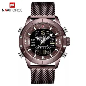 Naviforce Dual Display Chronograph Watch in Stainless Steel For Men