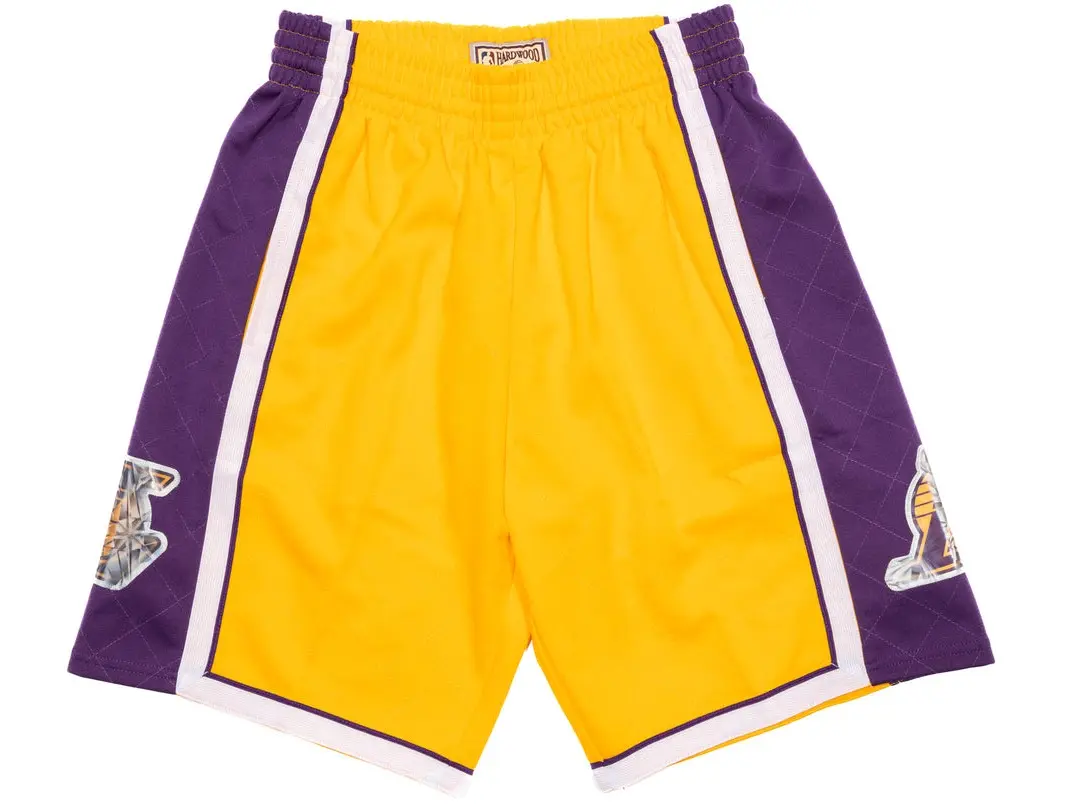Men's Mitchell & Ness Gold Los Angeles Lakers 2009 Hardwood Classics 75th Anniversary Swingman Shorts