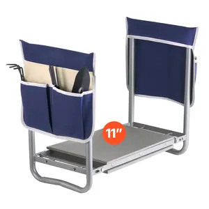 Garden Kneeler With 11-Inch EVA Pad, 2-In-1 Folding Garden Stool and Heavy-Duty Bench for Weeding and Planting, Ergonomic Knee Support, Anti-Slip Steel Frame, Easy Fold, Portable Garden Workstation