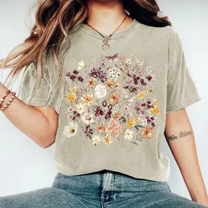 Comfort Colors Vintage pressed flower t-shirt