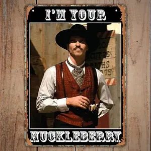 Vintage Tombstone Metal Sign, Western Cowboy Wall Decor, Old West Movie Artwork, Saloon Bar Decor, Gift for Cowboy and Film Lovers