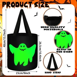 3 Pcs Halloween Buckets Glow in The Dark Candy Trick or Treat Bags Multipurpose Reusable Goody Light up Buckets for Kids Halloween Supplies Favors(Novel Style)