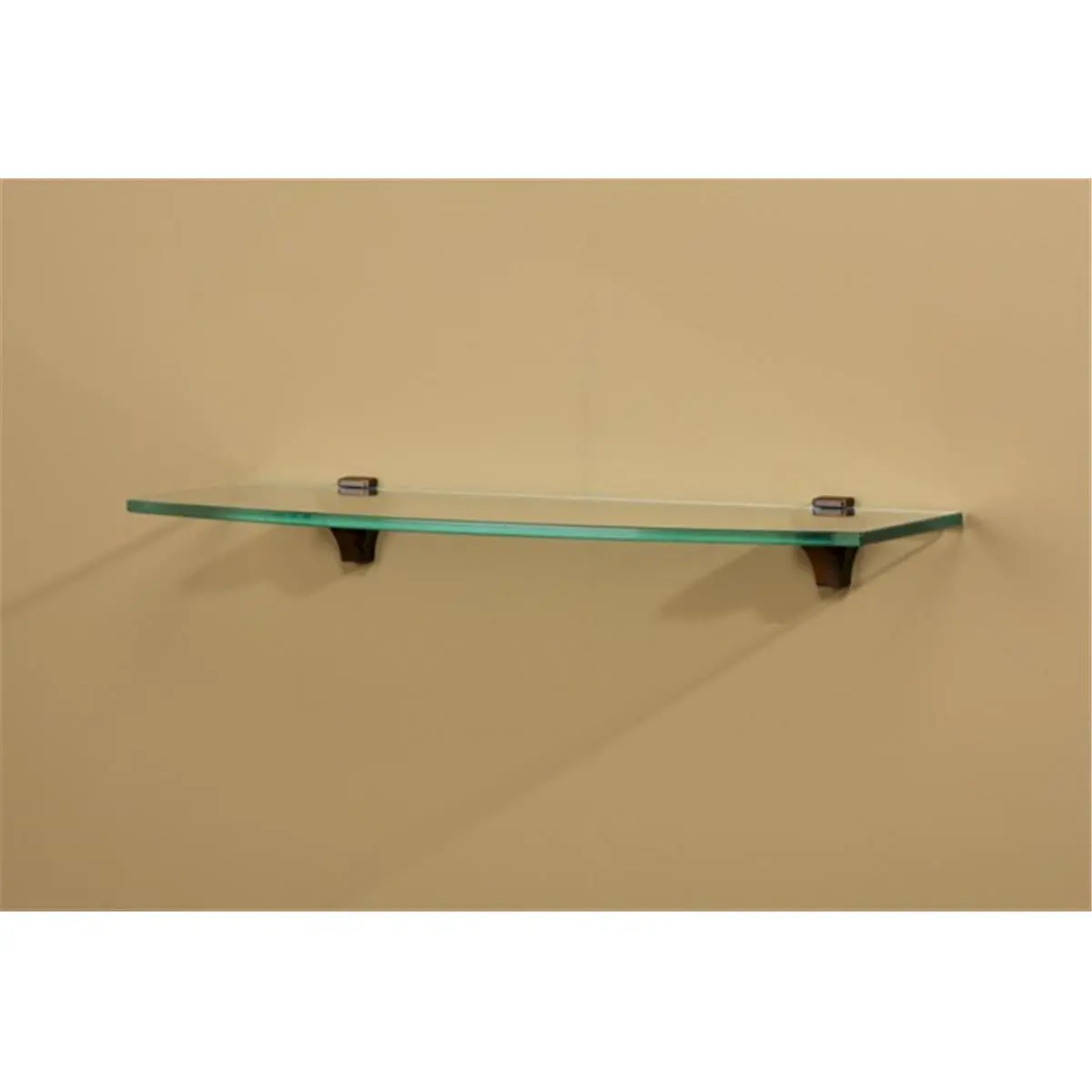 212 MAIN Luna Clear Glass Shelf - Curved Front Wall Shelves for Home Decor, Amore Designs Concepts Collection, 8X24 In, Soft Curve