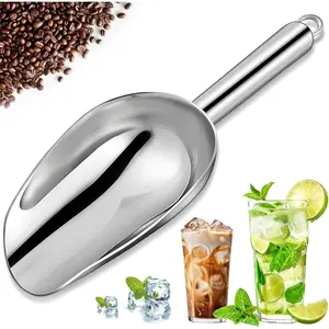 Premium 6oz Ice Scoop for Freezer - Multipurpose Metal Ice Scoop for Ice Machine - Stainless Steel Small Ice Scooper for Ice Bucket - Kitchen Gadgets Cookie Flour Pet Dog Food Scoop