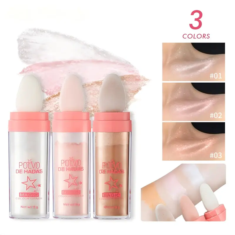 Highlighter Powder, Long Lasting Shimmering Highlighter Powder, Natural Brightending Highlighter Powder, High-Gloss Makeup Powder, Glitter Bar