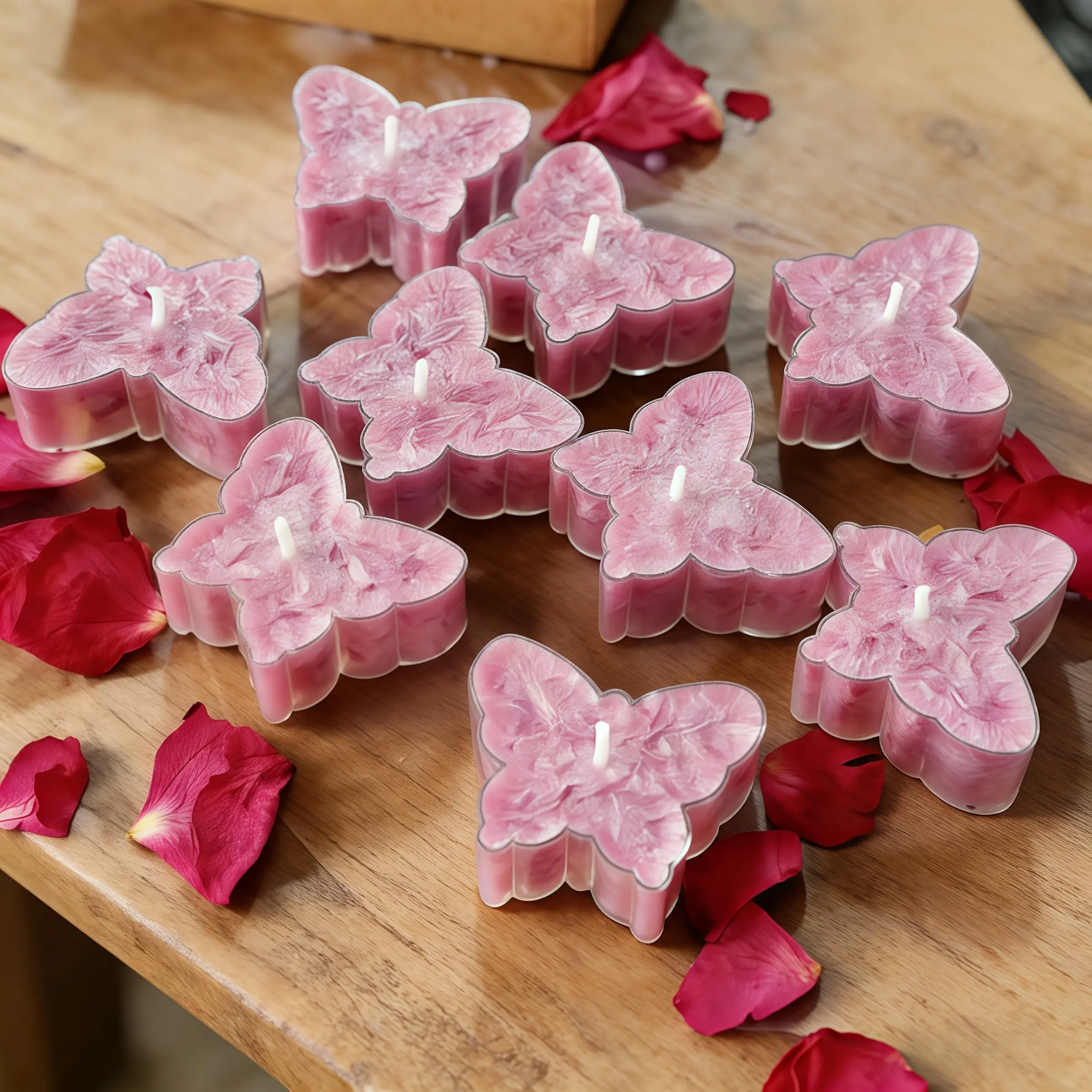 9pc butterfly shaped handmade ice wax candle, home creative aromatherapy small candle, unique Valentine's Day gift, suitable for home decoration, wedding decoration, Mother's Day, Christmas, Easter, Advent