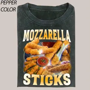 Mozzarella Sticks Shirt, Funny Foodie Meme Tee, Snack Lover T-Shirt, Sarcastic Graphic Tee, Vintage 90s Style Shirt, Gift For Her, Him, Casual Round Neck