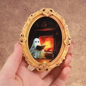 1PC Ghost Theme Spooky Fridge Magnet, Ghost Reading Elements, Home Decor, Perfect Holiday Gift, 1 Piece, Ideal for Kitchen & Office Use