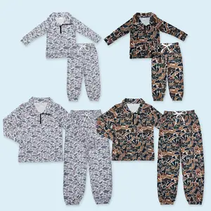 Adult women camouflage design pullover matching pants outfit