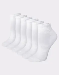 Hanes Women's Performance Ankle Socks Cushioned 6-pairs Intimates Multi Pack Comfortable Fit Soft Stretch Fabric Breathable Wp907