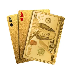 Luxurious Golden Pattern Waterproof Playing Cards - Premium Diamond Finish Water Resistant Durable Flexible Poker Deck for Game Night Gifts