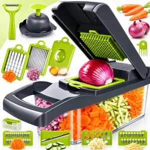 16-in-1 Vegetable Chopper Professional Onion Dicer Food Slicer  Kitchen Gadget with Container