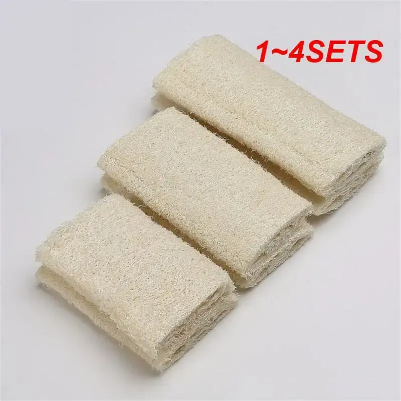 1~4SETS New Loofah Rag Luffa Oil-free Towel Gourd Rag Washing Dishes Eco-friendly Products Household Daily Necessities Brush Cleaning Sponge