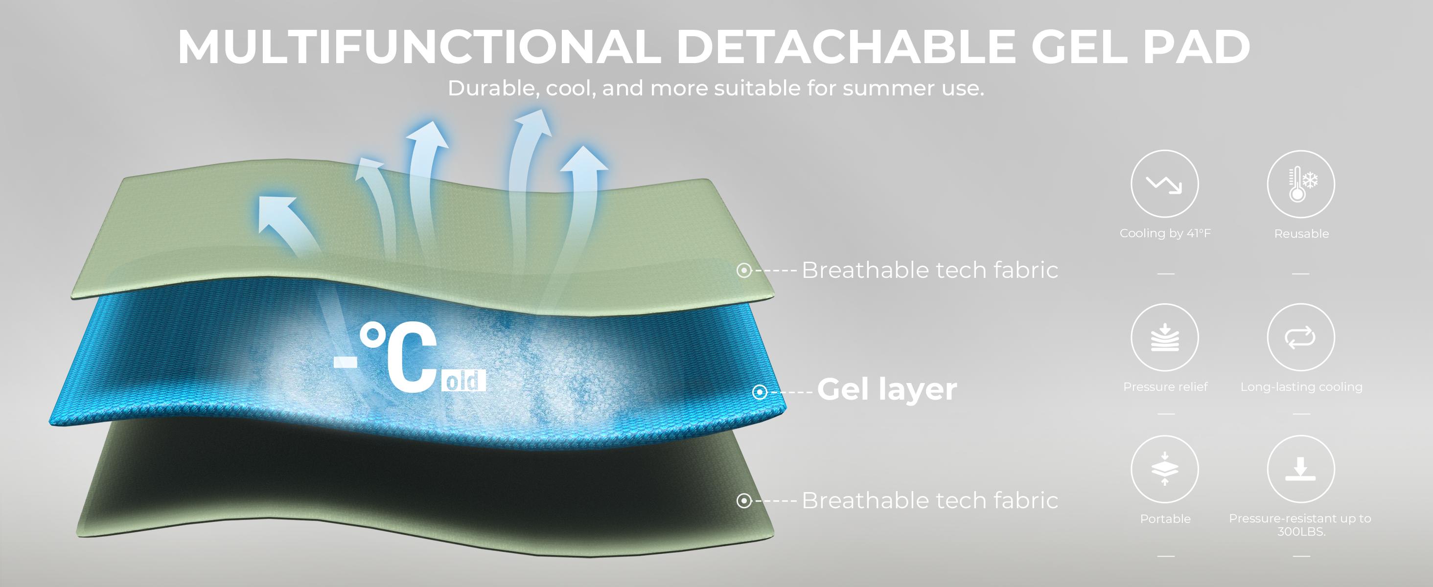 Dowinx Gaming Chair Breathable Fabric Game Chair with Gel Pad and Storage Bag, Comfortable Gamer Chair with Pocket Spring Cushion, Ergonomic Computer Chair with Footrest