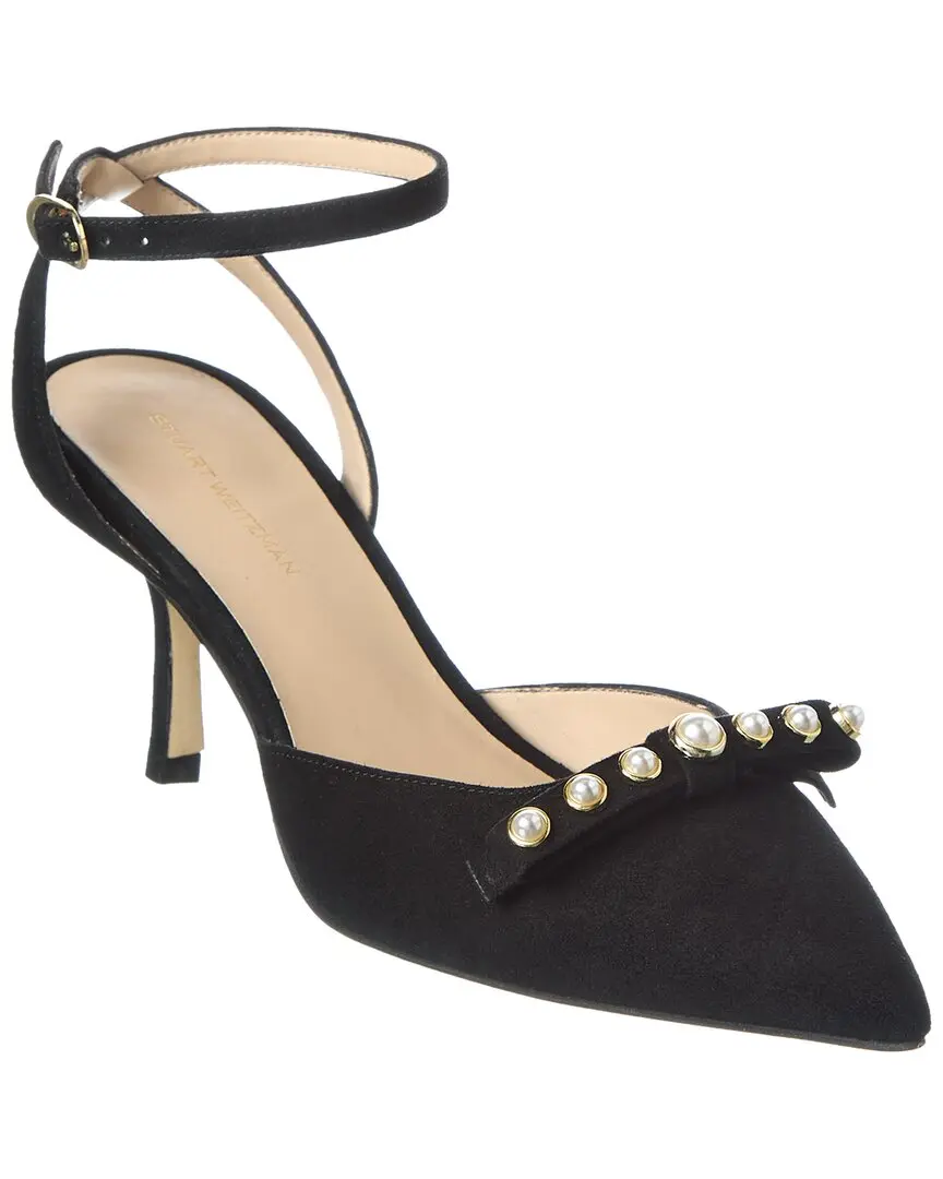 Stuart Weitzman Luella Strap 75 Suede Pump