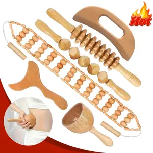 6PCS Wood Therapy Tool Set/Wooden Massage Set/Body Care/Muscle Relax / Relaxation Aid / Muscle Tension Relief/Home Massage Tools/Self Care Essentials/Wooden Massage Tool Set/Lymphatic Drainage Roller/Muscle Massage Tool Set