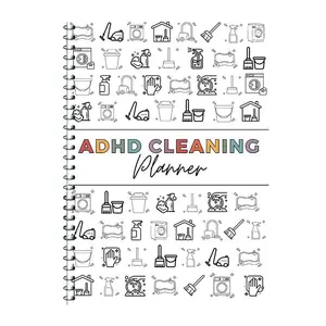 ADHD Cleaning Notebook, Household Cleaning Planner, 1 Count Comprehensive Weekly Monthly Annual Cleaning Checklist Notebook, Effective Home Cleaning Schedule for Family Lover Kids