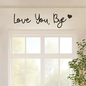 Wooden Wall Hanging Sign, 1 Set Love You Bye Wall Decor, Wall Art Decor for Home Living Room Bedroom, Home Decor, Room Decor, Bedroom Accessories, Wooden Letter Sign, Personalized Plaque