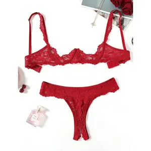 Lingerie Set for Women Lace Bra and Panty Sets Underwire Push Up Lace Lingerie Set S-XXL