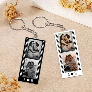 Personalized Film Strip Photo Valentine Keychain, Custom Valentine's Gift for Him Her, Personalized Valentine's Gift for Him, Boyfriend, Husband Gifts