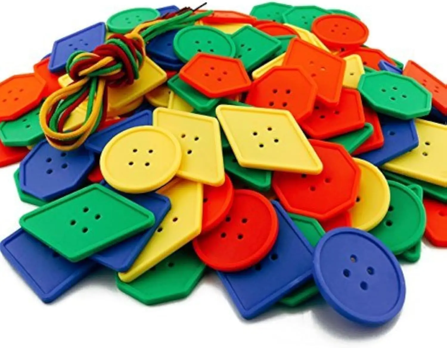120 count Big Button Threading  - Assorted Bright Plastic Buttons