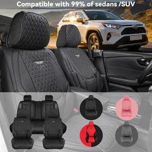 EKR Semi-Custom Seat Covers Napa Leather Waterproof & Stain-Resistant Car Seat Protectors Fits 99% of Sedans Including Toyota, Honda, Nissan, Ford, Chevrolet, Kia, Hyundai, etc. Multi-Color Interior Upgrade Easy Installation & Scratch-Resistant