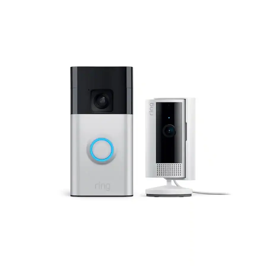 Ring Floodlight Cam Plus Wired 1080p Outdoor Safety Surveillance Camera, White, Cameras For Home Security, Home Cameras