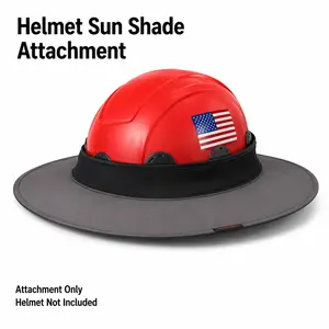BARHAR Helmet Sun Shade Attachment - Wide Brim Sun Protection for Hard Hats, Climbing & Safety Helmets, Reversible Gray/Black, Water-Resistant, Safety Helmet