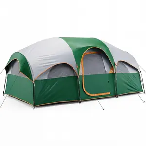 Large 8 Person Camping Tent 169.7x109.8 Inch Floor Area, Waterproof Windproof Dome Tent with Rainfly, Quick Setup for Family Outdoor Car Camping