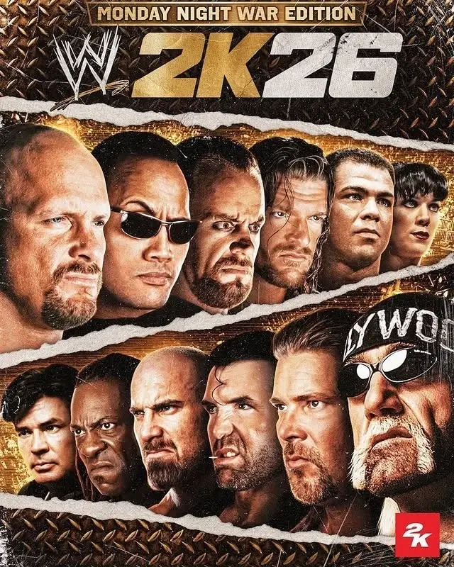 WWE 2K26 Hardcore Attitude Era Edition Cover Poster 2 - Poster Print Unframed
