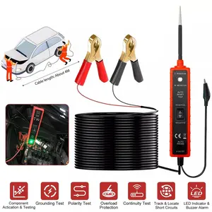 Digital Automotive Circuit Tester, 6-24V Power Probe for Component Activation, Quick Polarity Detection, and Continuity Testing with 4M Cable