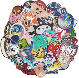 60Pcs Random Assorted Embroidered Iron on Patches, Cute Sewing Applique for Jackets, Hats, Backpacks, Jeans, DIY Accessories big  patches morale patch diy craft project Flower Embroidery Heart Embroidery